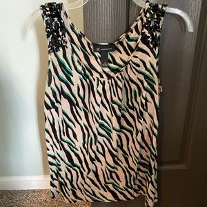 Inc zebra print tank top